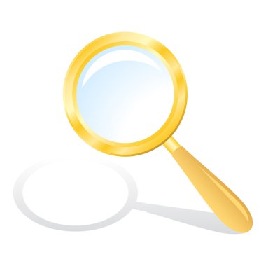 Gold magnifying glass clipart