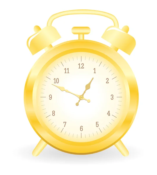 Gold alarm clock — Stock Vector