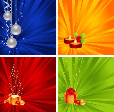 Set christmas backgrounds clipart