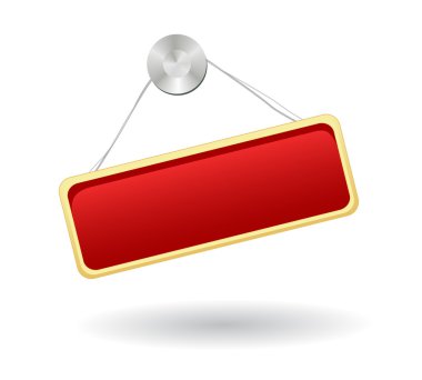 Red label on a nail clipart