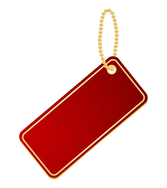 Label rouge sur une chaîne — Image vectorielle
