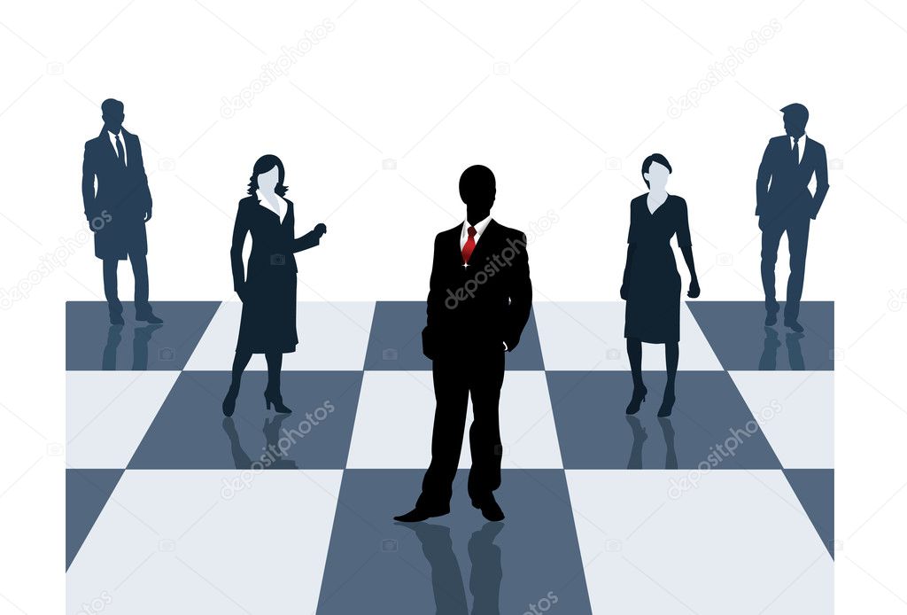 The businessmen stand on a chess-board Stock Vector Image by ...