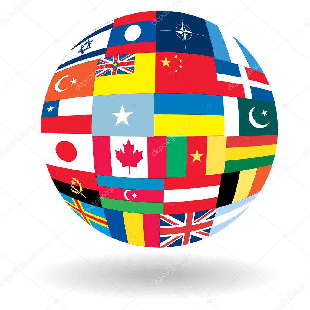 Ball with flags