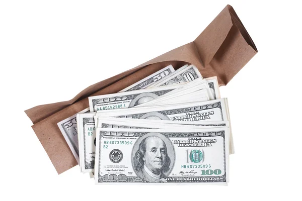 Package and dollars — Stock Photo, Image