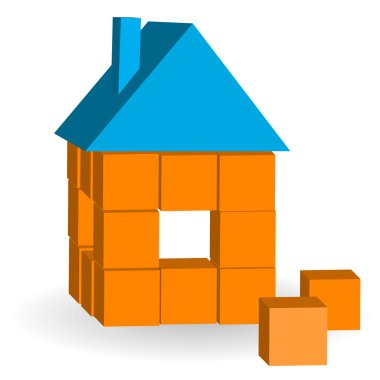 The house from bricks clipart