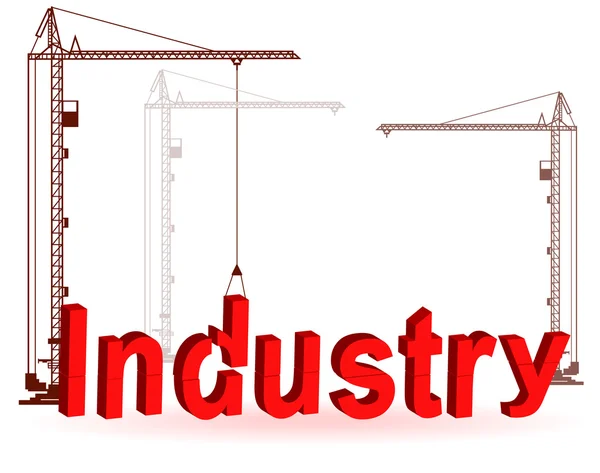 The crane collects a word Industry — Stock Vector