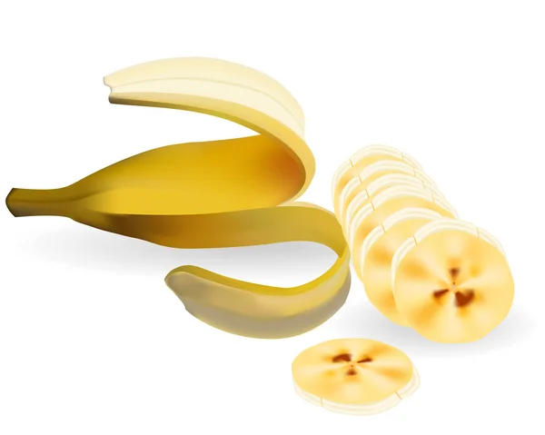 The cut banana — Stock Vector