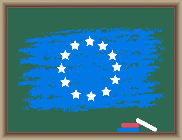Vlajka Evropské unie na tabuli — Stockový vektor
