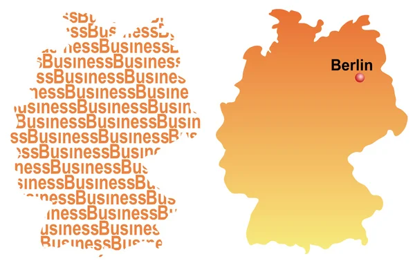 El mapa y el negocio de Alemania — Vector de stock