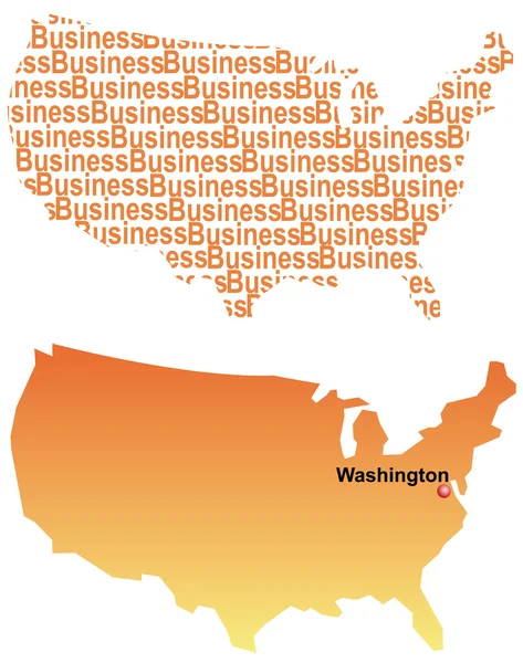 अमेरिकी नक्शा और व्यापार — स्टॉक वेक्टर