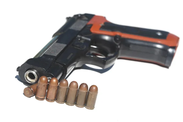 Pistol och ammunition — Stockfoto