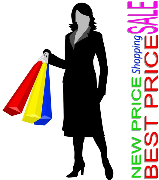 The woman in shop — Stock Vector
