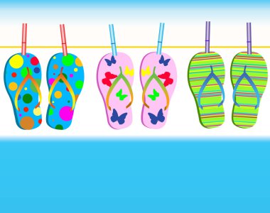 The sea and footwear clipart