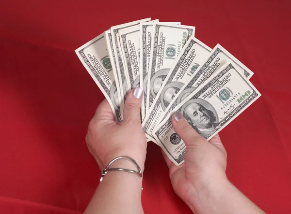 Dollars on red — Stock Photo, Image