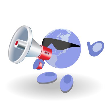 The man with a megaphone clipart