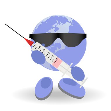 Round person with syringe clipart