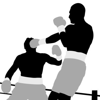 Two boxers on ring clipart