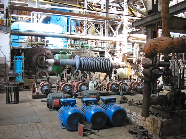 发电机组蒸汽汽轮机期间维修，机械设备电源 — 图库照片
