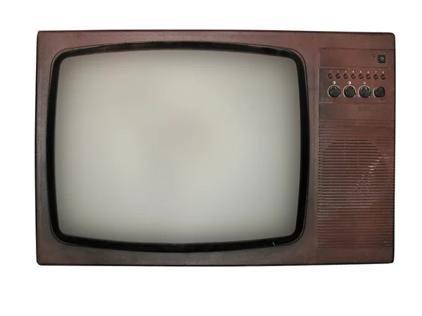 Beyaz arka plan üzerinde izole eski bir tv — Stok fotoğraf