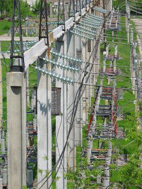 yüksek gerilim iletim güç hatları Santrali'nde