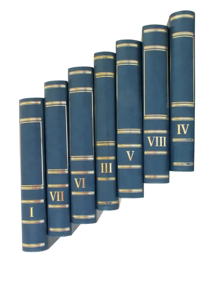 Ladder pile of books isolated on white background — Stock Photo, Image
