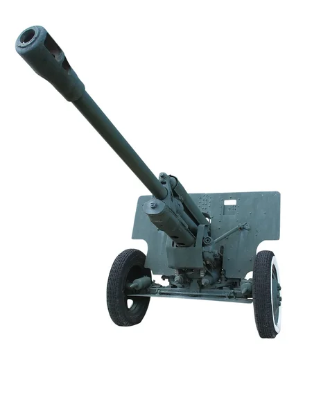 Antiguo cañón antitanque sobre blanco —  Fotos de Stock