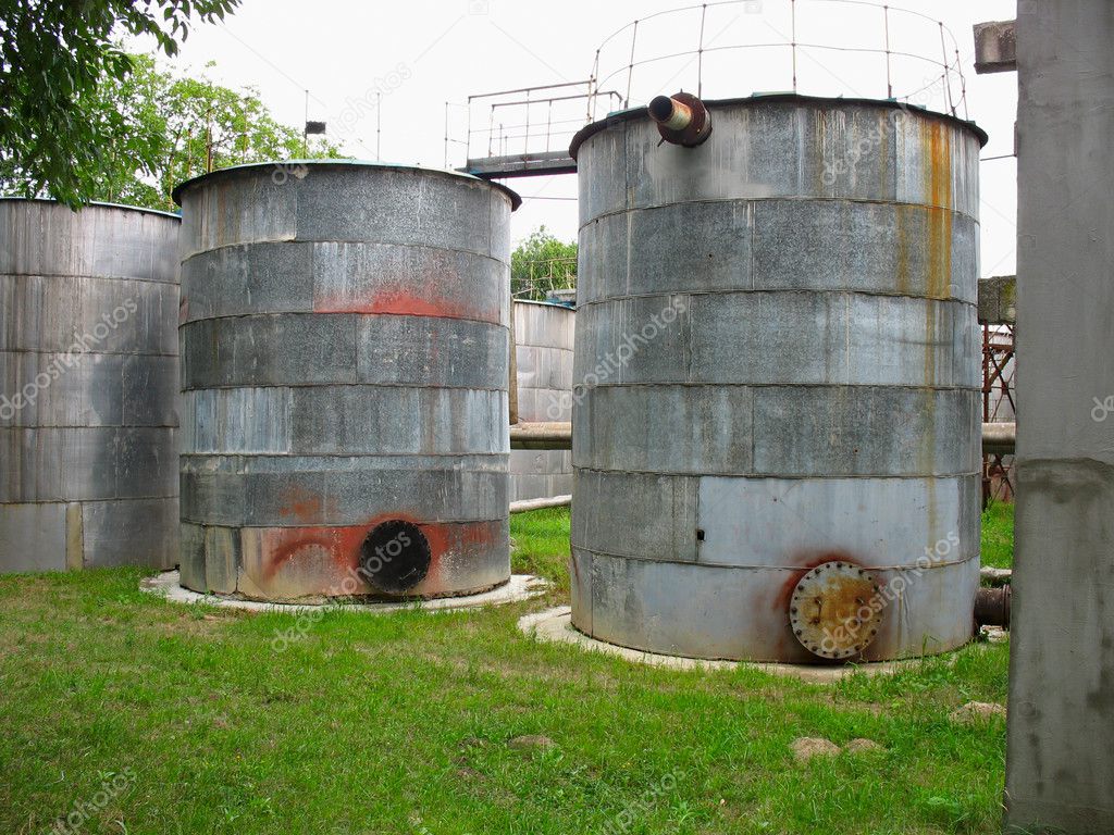 Old industrial rusty tanks for chemicals — Stock Photo © arogant 6460328