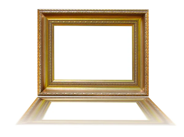 Cuadro vacío marco de oro con patrón decorativo aislado —  Fotos de Stock