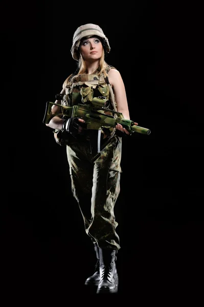 Sexy dziewczyna wojskowych — Zdjęcie stockowe