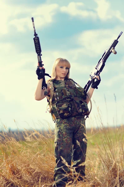Menina Militar Sexy — Fotografia de Stock