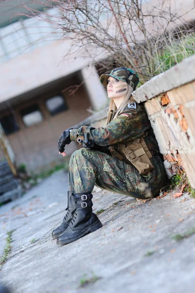 Gadis Militer Seksi — Stok Foto