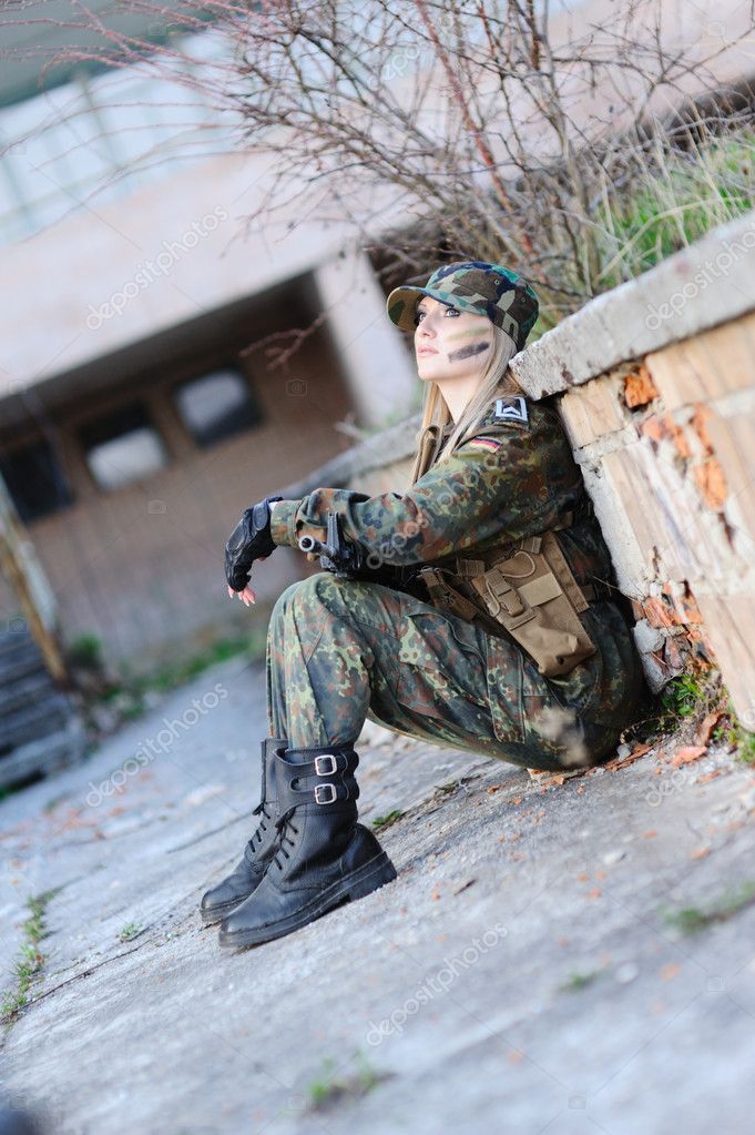Sexy Military Girl — Stock Photo © art_man #5814562