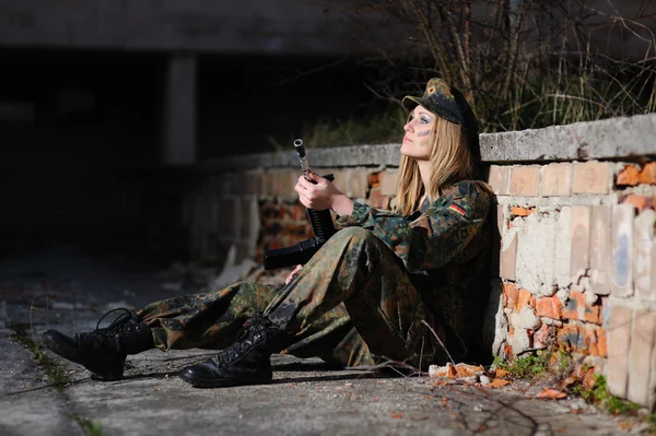 Menina Militar Sexy — Fotografia de Stock