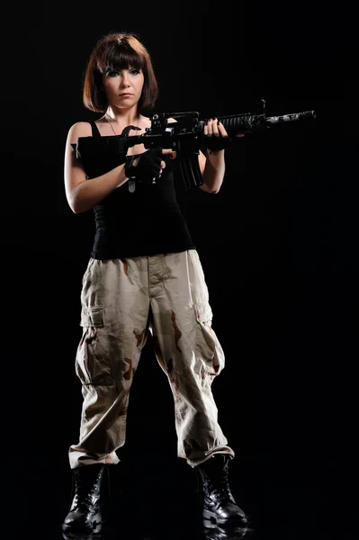 Σέξι κορίτσι στρατιωτική — Φωτογραφία Αρχείου