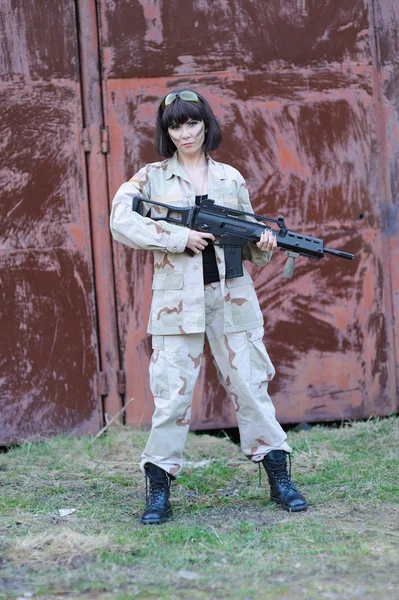 Sexy militaire meisje — Stockfoto