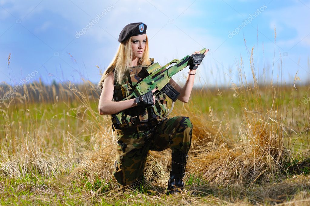 Sexy Military Girl — Stock Photo © art_man #5836067