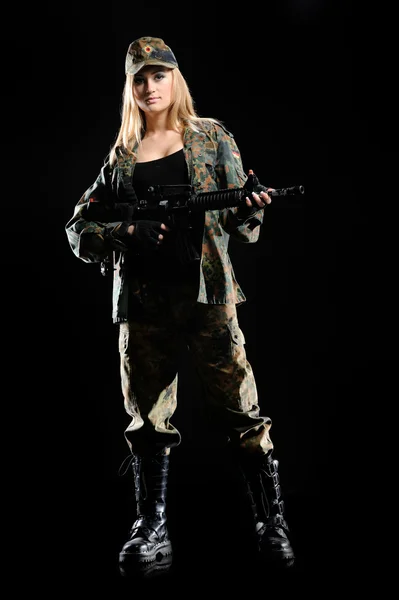 Sexy militaire meisje — Stockfoto