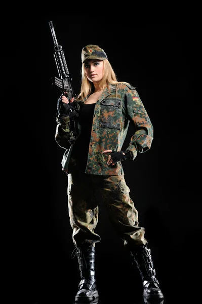 Sexy militare ragazza — Foto Stock