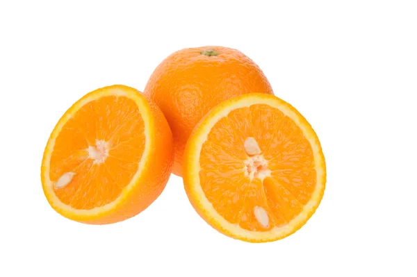 오렌지 슬라이스 고립 된 흰색 바탕에 — 스톡 사진