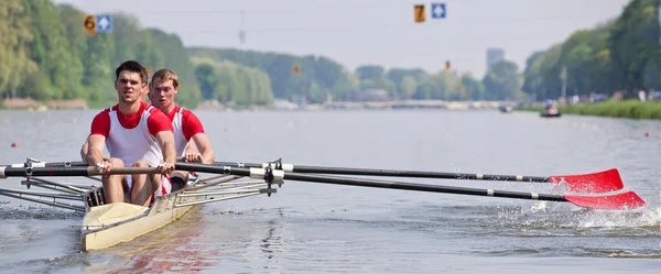 Rowers and oars — Stock Photo, Image