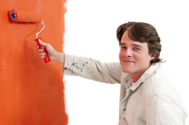 Painting a wall clipart