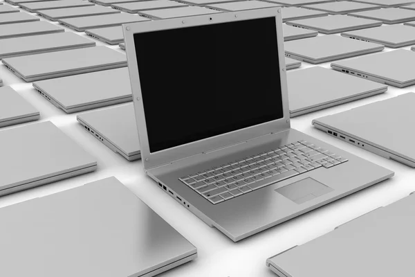3d lote de laptops — Fotografia de Stock
