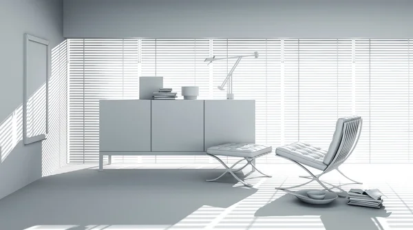3d arcilla renderizado de un diseño interior moderno — Foto de Stock