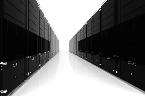 3D сервер - дата-центр, на белом — стоковое фото