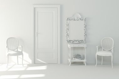 3d interior design - clay render