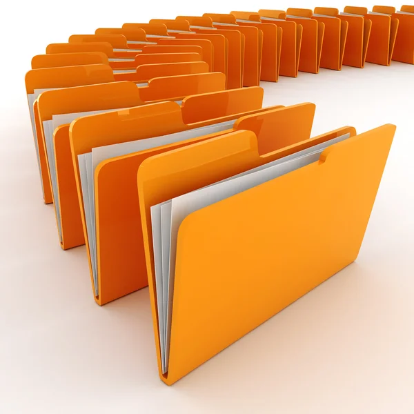 3D kolorowe foldery, na białym tle — Zdjęcie stockowe