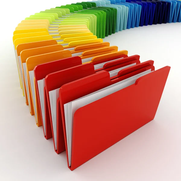 3d colorfull folders, on white background — Stockfoto