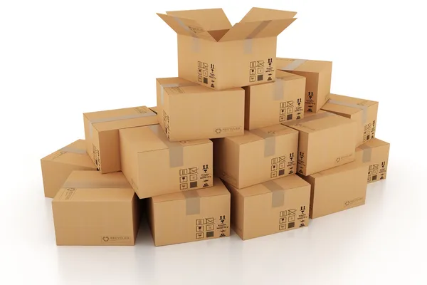 3D kartonová krabice — Stock fotografie