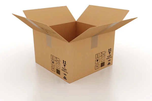 3d cardboard box — Stock Photo, Image