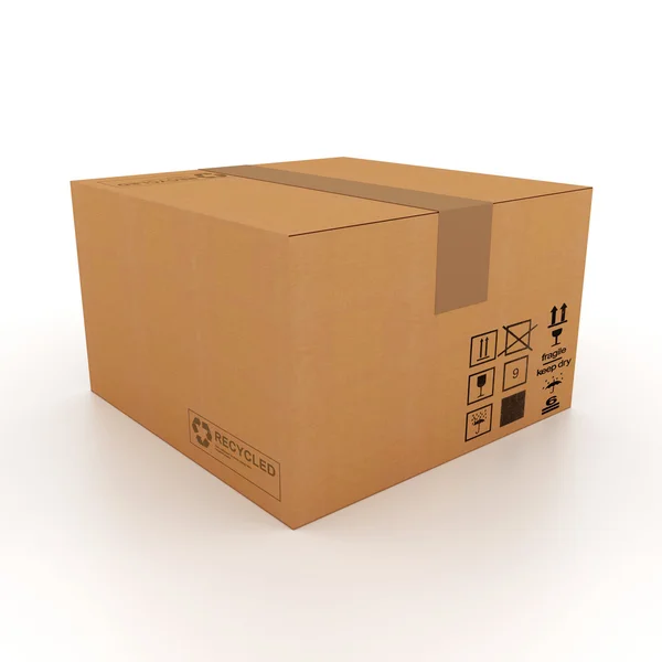 3d cardboard box — Stock Photo, Image